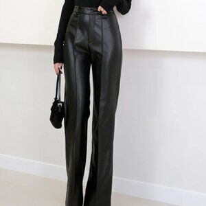 NWT Commense High Waist Faux Leather Pants S